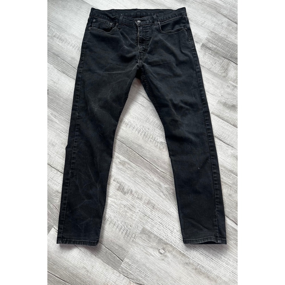Levis 512 Slim Taper Jeans Mens 38x32 Black Washed Denim Pants